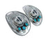 Turquoise American Indian Genuine Sterling Silver Cowboy Hat Post Stud Earrings AX126164